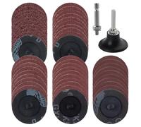 SPEEDWOX disco de cambio rápido 50Pcs discos de lijado de rodillo de 2 pulgadas con 1/4" rodillo de bloqueo disco soporte para amoladora discos de cambio rápido abrasivos herramienta para