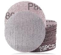 SPEEDWOX Discos de lijado abrasivos de malla de grano 80 de 3 pulgadas, prácticamente libres de polvo, caja de 25 discos, discos de lijado con gancho y bucle para metal, madera, compuestos,
