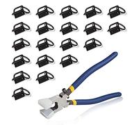 SPEEDWOX Juego de 20 piezas de accesorios para llavero negro oscuro de 1 pulgada con alicates para llavero, alicates de rotura de vidrio de 8 pulgadas con puntas de goma, asas de PVC, para correas de