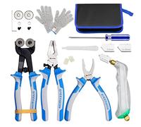 SPEEDWOX Juego de 20 pinzas de vidrio con ruedas de mosaico resistentes con rueda de corte de repuesto, alicates para correr, rompeolas, alicates de alimentación, cortador de vidrio, guantes