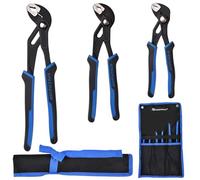 SPEEDWOX Juego de 3 alicates de liberación rápida para juntas de ranura de 8 pulgadas, 10 pulgadas, 12 pulgadas, alicates de bloqueo de fontanería, botón de ajuste rápido, juego de alicates de