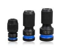 SPEEDWOX - Juego de 3 portapuntas para destornillador de impacto, adaptador de 1/2" a 3/8" a 1/4" (1/4" de 1/4") con sistema de bloqueo de ranura esférica