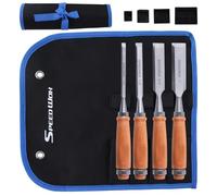 SPEEDWOX Juego de 4 cinceles de madera profesionales para carpintería, juego de cinceles de madera para carpintería, juego de cinceles para carpintería, cinceles de madera para carpintería, 1/4