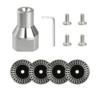 SPEEDWOX Juego de 4 cuchillas de grabado de diamante y sierra con brida | Discos de corte de diamante, rosca 5/8-11, 4 tornillos incluidos, para piedra, mármol, granito, azulejos, vidrio