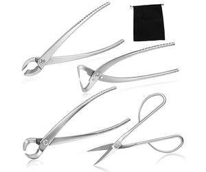 SPEEDWOX Juego de 4 herramientas para bonsái, kit de árbol bonsái resistente, cortador cóncavo de maceta bonsái, cortador de perillas, divisor de tronco, tijeras de bonsái, tijeras Ashinaga de acero