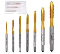 SPEEDWOX Juego de 7 brocas de micro machos de rosca métrica, brocas de rosca métrica M2 M2.5 M3 M3.5 M4 M5 M6 pequeña herramienta de acero de rosca recta grifos de rosca con caja de almacenamiento