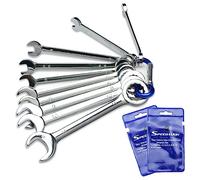 SPEEDWOX Juego de llaves de encendido métricas de 10 piezas, 4 a 11 mm, juego de llaves combinadas de extremo abierto y extremo de caja, con bolsas de almacenamiento y llaveros