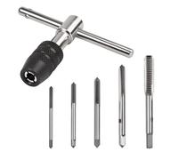 SPEEDWOX - Juego de roscas y troqueles métricos de 5 piezas, pequeñas herramientas de rosca métrica, roscas m3 m4 m5 m6 m8 hss, con llave de rosca ajustable y caja de almacenamiento