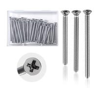 SPEEDWOX - Kit de tornillos extra largos para enchufes eléctricos (50 unidades, 1-1/2, 1-3/4 y 2 pulgadas, tornillos de cabeza plana para interruptores eléctricos cajas de conexiones y montaje de