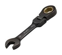 SPEEDWOX Llave combinada Llave combinada de trinquete de cabeza flexible de 10 mm - Casquillo y extremo abierto de 72 dientes, cabeza antideslizante flexible, acero CR-V tratado térmicamente para