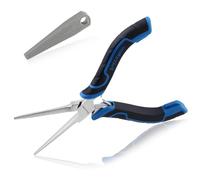 SPEEDWOX Mini alicates de punta de aguja de 6 pulgadas, mandíbula lisa con cubierta protectora, alicates de punta de aguja para hacer joyas, mini alicates finos de precisión para hacer joyas, doblar