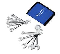 SPEEDWOX Mini juego de llaves de extremo abierto doble métricas de 4 mm a 11 mm, 10 piezas de llave de extremo abierto de cabeza de ángulo súper fino, mini llave de llave de extremo abierto doble con bolsa de almacenamiento para ensamblar muebles pequeños equipos