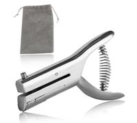 SPEEDWOX Perforadora resistente de un solo agujero, largo alcance, ideal para metal y papel, fabricante de insignias de regalo