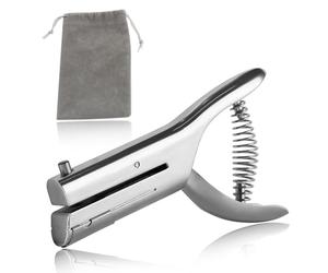 SPEEDWOX Perforadora resistente de un solo agujero, largo alcance, ideal para metal y papel, fabricante de insignias de regalo