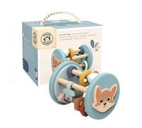 Speedy Monkey Fox - Sonajero de juguete para bebé, juguete sensorial de madera para bebés, sonajero de desarrollo para gatear, habilidades motoras, juego de aprendizaje temprano para bebés y recién