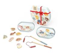 SPEEDY MONKEY Juego de pesca, juego magnético de madera para niños, mejora la destreza y la coordinación, actividad divertida basada en habilidades, caña de pescar colorida incluida, recubierta con