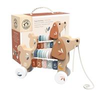 Speedy Monkey Juguete de madera para perros de 12 meses en adelante, juguete de madera para perros con números y anillos coloridos de ábaco para caminantes tempranos, habilidades motoras gruesas y
