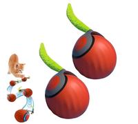 Speedy Tail 2.0, Speedy Tail 2.0 Cat Toy, Automatic Moving Cat Balls With Tail, Interactive Cat Toy for Indoor Cats, Two Speed Adjustment, Rechargeable Interactive Cat Toy Indoor (2Pcs Orange)