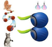 Speedy Tail 2.0, Speedy Tail 2.0 Cat Toy, Speedy Tail Cat Toy, Interactive Cat Toys for Indoor Cats, Automatic Moving Cat Toy Ball, USB Rechargeable Cat Toys Ball, with Replacement Tail (Blue*2)