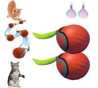 Speedy Tail 2.0, Speedy Tail 2.0 Cat Toy, Speedy Tail Cat Toy, Interactive Cat Toys for Indoor Cats, Automatic Moving Cat Toy Ball, USB Rechargeable Cat Toys Ball, with Replacement Tail (Orange*2)