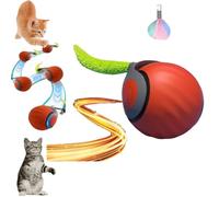 Speedy Tail 2.0, Speedy Tail 2.0 Cat Toy, Speedy Tail Cat Toy, Interactive Cat Toys for Indoor Cats, Automatic Moving Cat Toy Ball, USB Rechargeable Cat Toys Ball, with Replacement Tail (Orange)