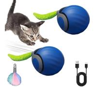 Speedy Tail 2.0, Speedy Tail Cat Toy, Automatic Moving Cat Toy Ball with Tail,Three Mode Switching Interactive Cat Ball, USB Rechargeable Cat Interactive Toys for Indoor Cats (2*Blue)