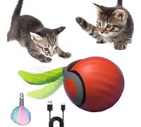 Speedy Tail 2.0, Speedy Tail Cat Toy, Automatic Moving Cat Toy Ball with Tail,Three Mode Switching Interactive Cat Ball, USB Rechargeable Cat Interactive Toys for Indoor Cats (Red)