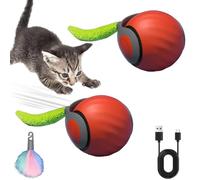 Speedy Tail 2.0, Speedy Tail Cat Toy, Automatic Moving Cat Toy Ball with Tail,Three Mode Switching Interactive Cat Ball, USB Rechargeable Cat Interactive Toys for Indoor Cats (2*Red)