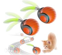 Speedy Tail 2.0, Speedy Tail Cat Toy, Interactive Cat Toys Rolling Ball, Automatic Moving Cat Toy Ball, USB Rechargeable Smart Cat Toys Ball with Tail, Interactive Cat Toy for Indoor (2Pcs-Orange)