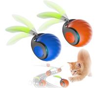 Speedy Tail 2.0, Speedy Tail Cat Toy, Interactive Cat Toys Rolling Ball, Automatic Moving Cat Toy Ball, USB Rechargeable Smart Cat Toys Ball with Tail, Interactive Cat Toy for Indoor (2Pcs-Mix)
