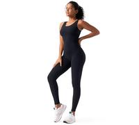 speerise Mono ajustado de una pieza para mujer, enterizo sin mangas, de elastano, para entrenamiento, yoga, traje sexy, Negro -, Large
