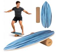 Speeron tabla de equilibrio surf de madera con rodillo, 75 x 30 x 1,8 cm