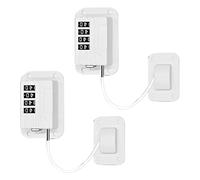 Speesy 2 cerraduras de ventana con contraseña mejorada, bloqueo de seguridad para niños, protección de bebés, cerradura de nevera para niños, cerradura limitadora de puerta, gabinete, color