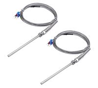 Speesy 2 x RTD PT100 Sensor de temperatura inoxidable 2 m 98 mm 3 hilos -50 - 400 centígrados