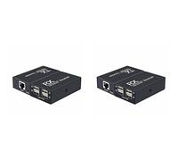 Speesy 2pcs 120M USB Extender 4 Puertos USB2.0 Hub Extender en RJ45 Ethernet USB UTP Transmisor de Extensión Receptor-Enchufe EU