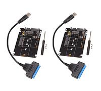 Speesy 2X M.2 NGFF Convertidor Adaptador de MSATA a USB 3.0 Tarjeta Lector con SATA Soporte para Unidad Flash Portátil SATA SSD