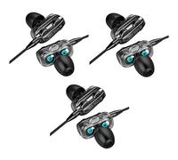 Speesy 3 x Auriculares In-Ear Auriculares con Cableado Auriculares Estéreo Auriculares Deportivos con Auriculares Musicales Negro
