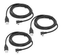 Speesy 3 x datos mini USB B de 5 m de 5 pines 90 grados ángulo izquierdo a USB 2.0 datos color negro