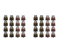 Speesy 32PCS vaca caballo ovejas pastando cobre pequeño latón ganado cabra granja fuerte campana larga distancia caballo hierro