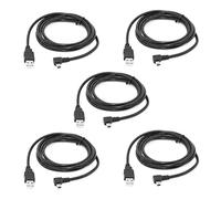 Speesy 5X Datos Mini USB B de 5 m de 5 Pin 90 grados Ángulo Izquierdo A USB 2.0 Datos Color Negro