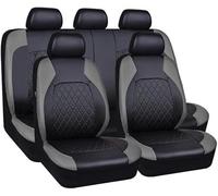 SPEESY Cuero Funda Asiento Coche para VW Volkswagen T-Cross T-Roc T-Roc Sport Caravelle Sharan Passat S，5 plazas Impermeable Apto para Todas Las Estaciones-Gris