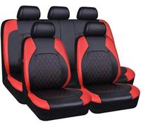 SPEESY Cuero Funda Asiento Coche para VW Volkswagen T-Cross T-Roc T-Roc Sport Caravelle Sharan Passat S，5 plazas Impermeable Apto para Todas Las Estaciones-Rojo