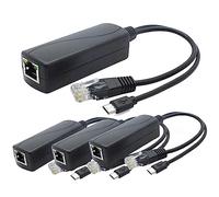 Speesy Divisor PoE de 5 V de 8 paquetes, adaptador de 48 V a 5 V 2,4 A con USB para cámara IP, tableta, para E