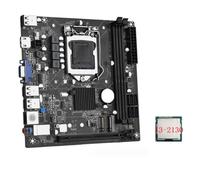 Speesy ITX H61 - Placa base de escritorio + CPU I3-2130 LGA 1155, kit de placa de escritorio negra, soporta hasta 16 GB DDR3 1600 MHz RAM ranuras 100 M tarjeta de red