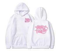sPeesy Minus-Two Sudadera con capucha estampada Y2K holgada Hip Hop Vintage Sudadera 2023 Exterior Casual Manga Larga Gráfico Cordón Jersey Unisex Ropa de Calle, White-03, M
