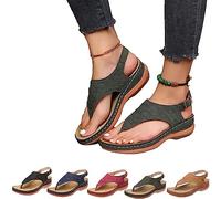 sPeesy Sandalias Ortopédicas Cómodas para Mujer, Sandalias Ortopédicas para Mujer, Tacones Gruesos De Cuña Informales A La Moda, Sandalias con Punta Abierta, Zapatos (Color : Green, Size : 36 EU)