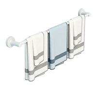 SpeeSy Toallero Redondo Blanco, Barra Individual para Toallas, Soporte de Pared, Barra de Acero Inoxidable para baño, Cocina e Inodoro, Montaje con Tornillos (tamaño: 40 cm)