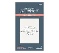 Spellbinders BP-181 Placa de cobre Joy to the World Press Plate de la colección Copperplate Holiday Sentiments de Paul Antonio