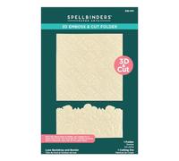 Spellbinders Carpeta de lujo para telón de fondo y borde 3D en relieve y corte de The Mirrored Arch Collection, color blanco, uno