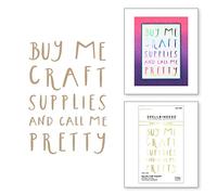 Spellbinders Compra Suministros de Manualidades Buy Me Craft Supplies Hot Foil Plate de la colección Glimmer Cardfront Sentiments, metálico, tamaño único